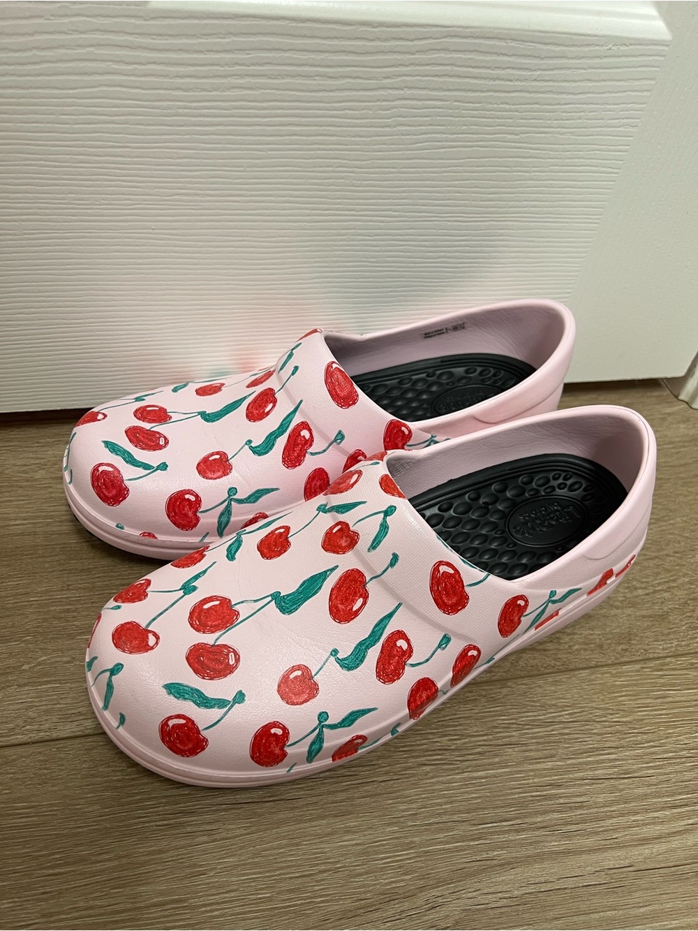 CROCS Pink Cherry-Print Slip-Ons